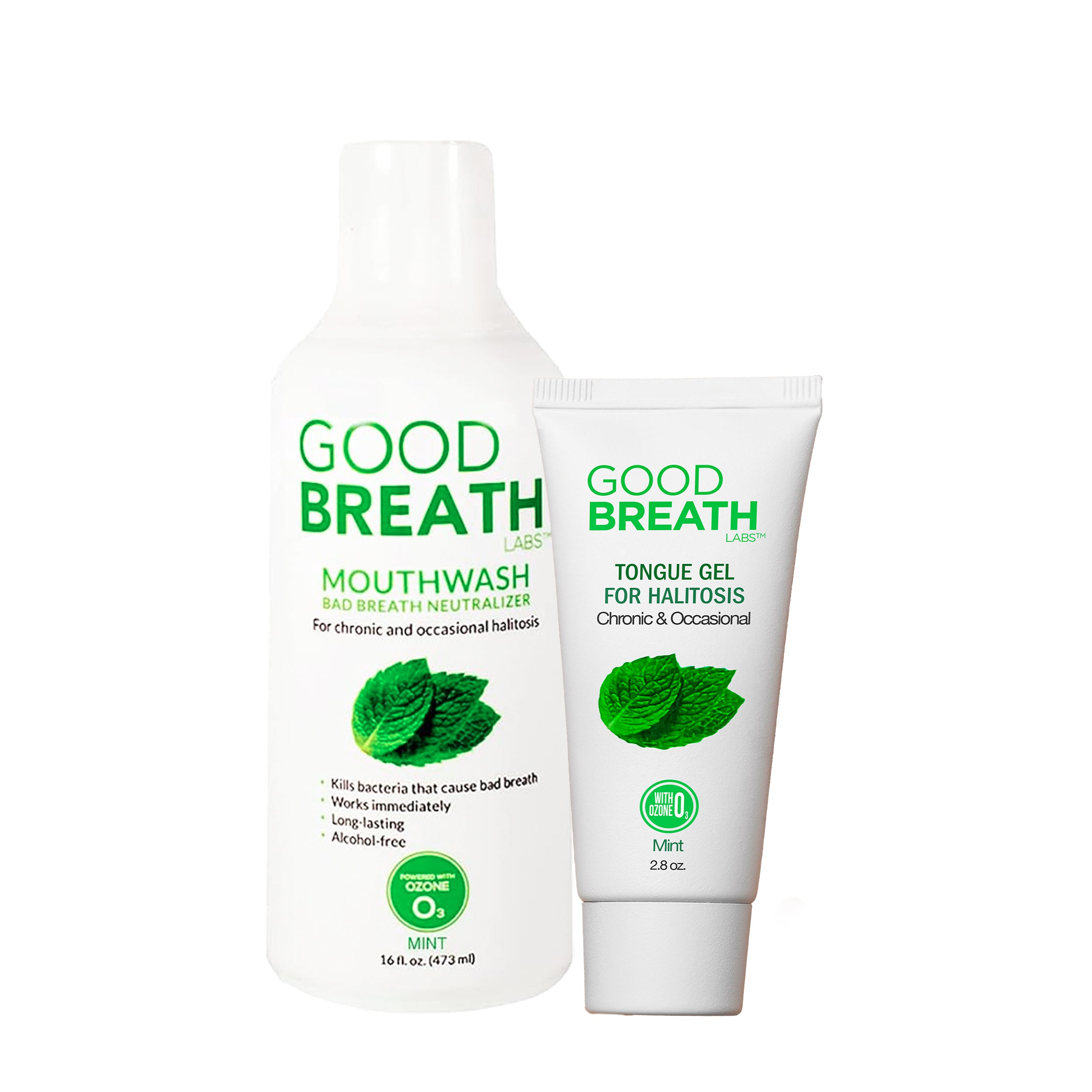 GBL Combo 3- Mouthwash Mint Mouth Rinse (16 Oz) + Tongue Gel (2.5 Oz)