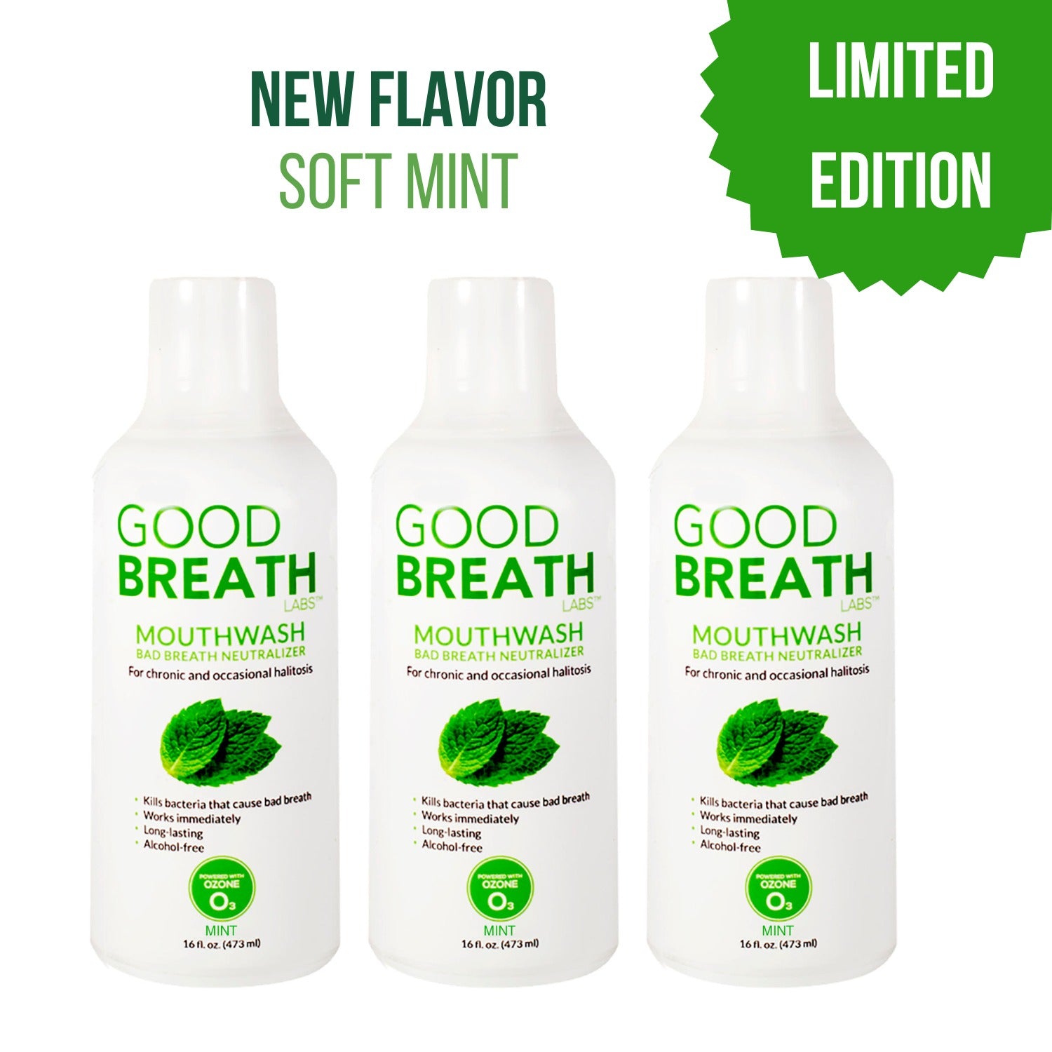 Good Breath Mouthwash Mint 16oz 3-Pack