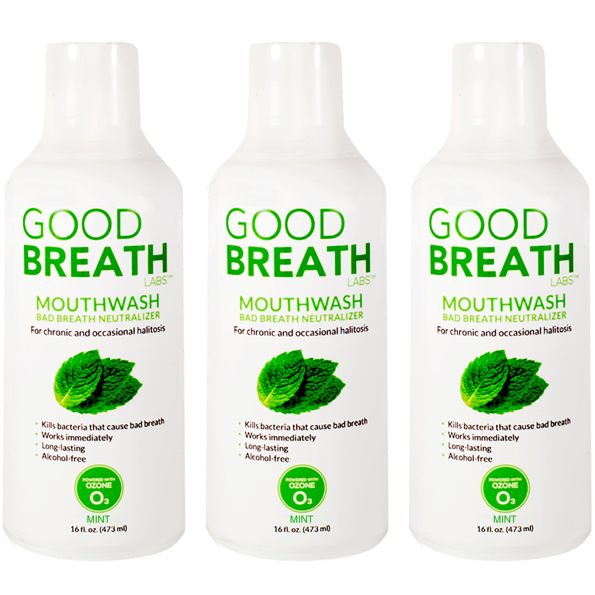 Good Breath Mouthwash Mint 16oz 3-Pack