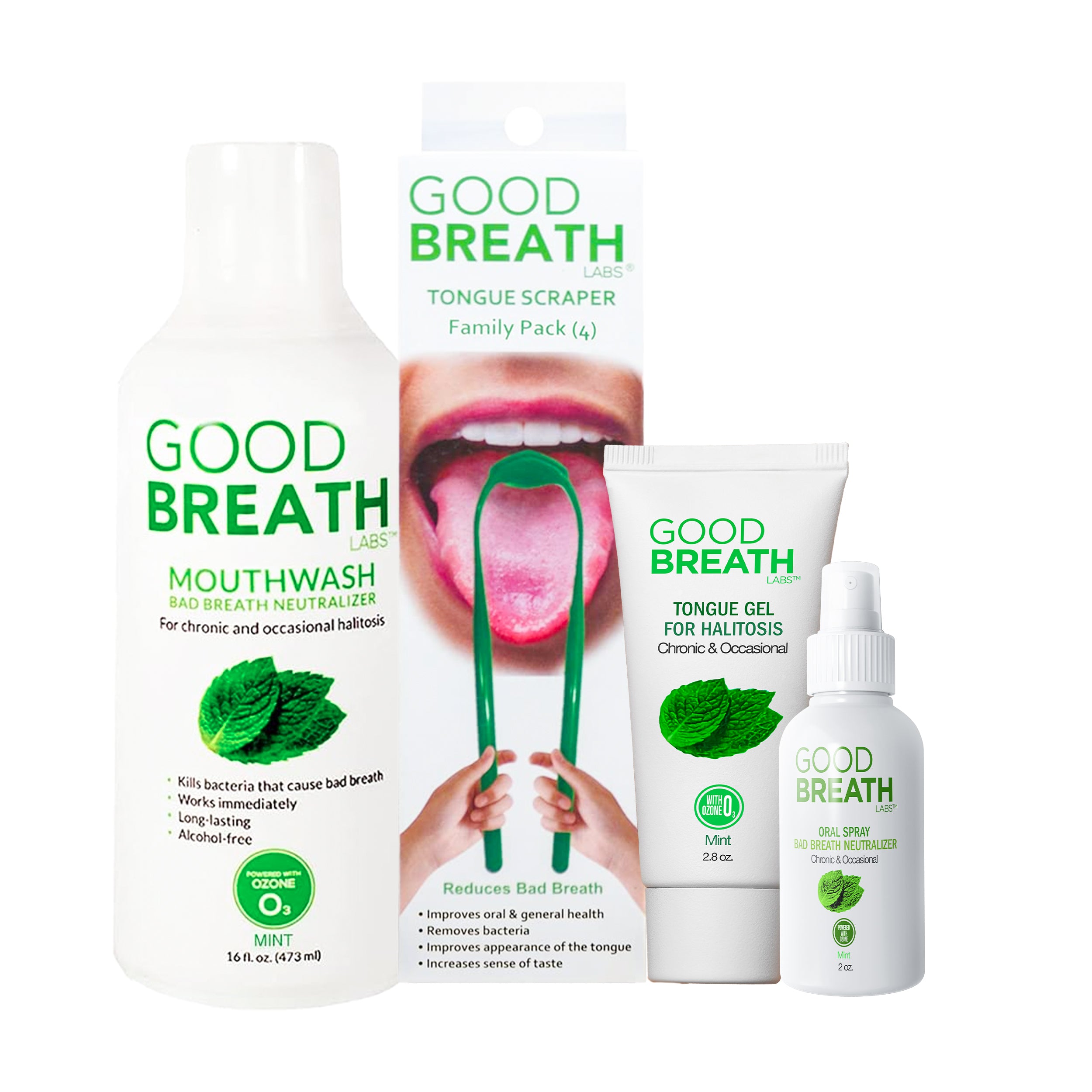 GBL Combo 5 - Mouthwash Mint Mouth Rinse (16 Oz)+Tongue Scraper(4 Pack ...